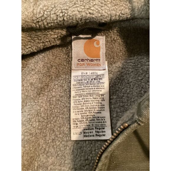 SOLD SOLD Carhartt Womens Sierra Jacket Sz M Sherpa Lining Olive Moss Vintage - Picture 6 of 11